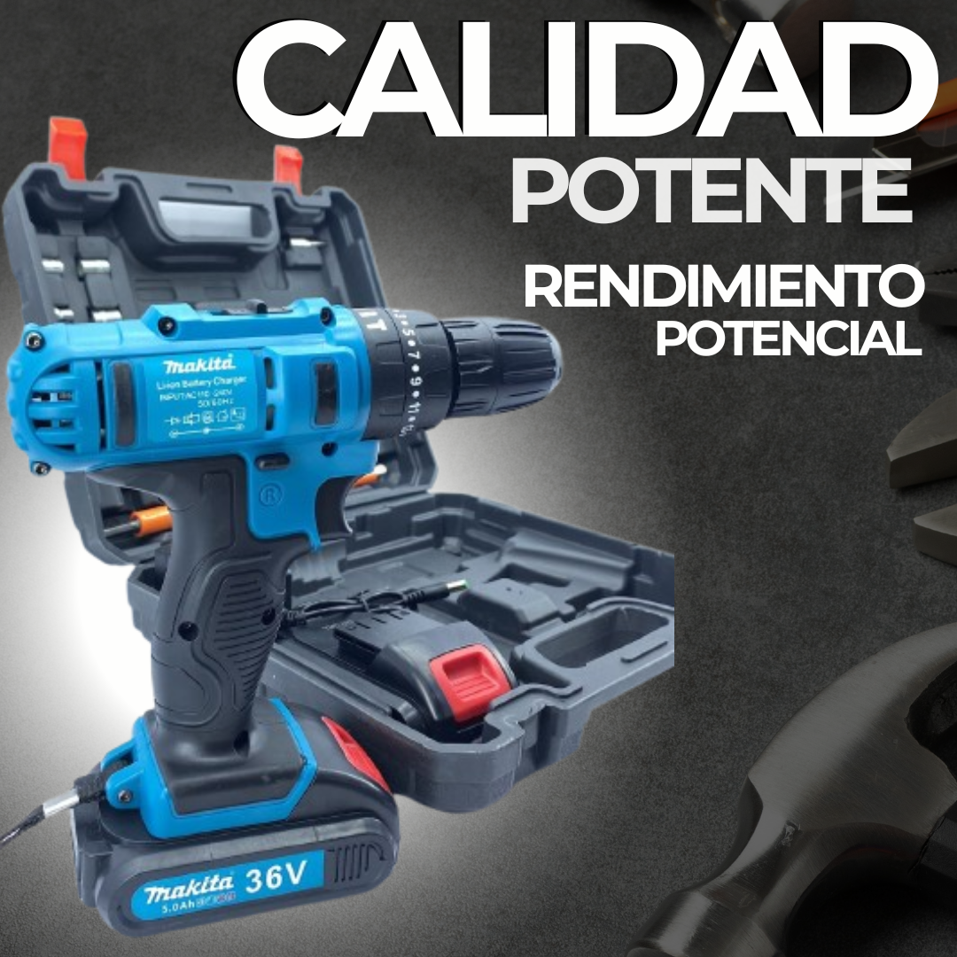 TALADRO MAKITA + CAJA HERRAMIENTAS